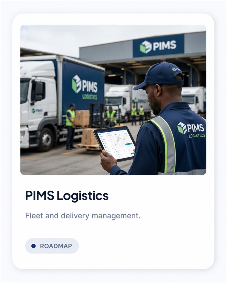 PIMS Logistics — fleet and delivery management. Roadmap.